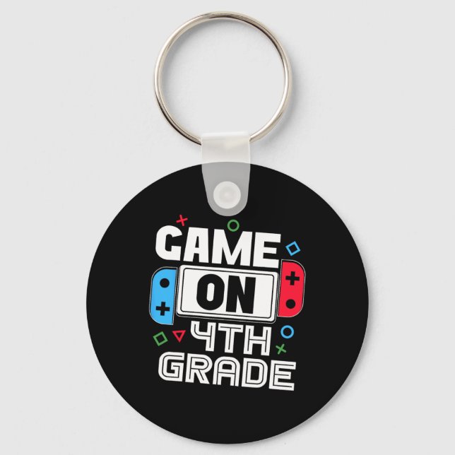 Gamer Ck To School Funny Game 4th Grade Kids Boys  Key Ring (Front)