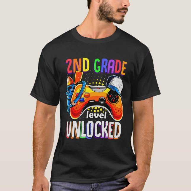 Gamer Ck To School Gamepad 2nd Second Grade Level  T-Shirt (Front)