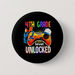 Gamer Ck To School Gamepad 4th Fourth Grade Level  6 Cm Round Badge