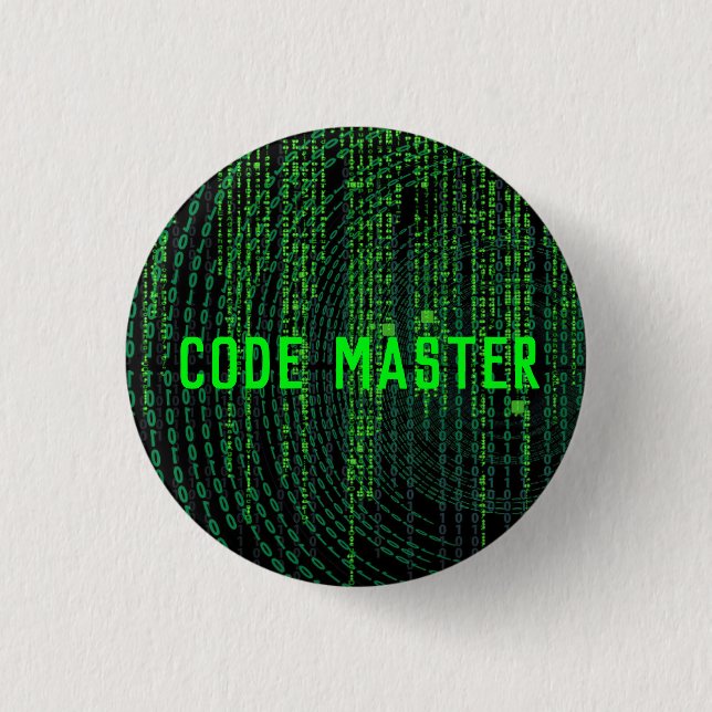 GAMER CODE MASTER MATRIX 3 CM ROUND BADGE (Front)