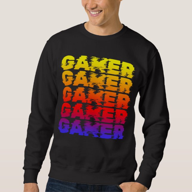 Gamer Colourful Typography Gaming Sweatshirt (Front)