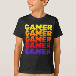 Gamer Colourful Typography Gaming T-Shirt