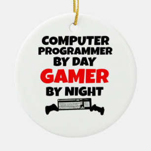 Gamer Computer Programmer Ceramic Tree Decoration