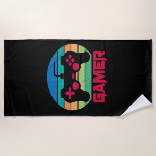 Gamer Cool Video Game Controller Beach Towel