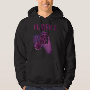 Gamer Couple Player 1 Player 2 Controller Gamer T Hoodie