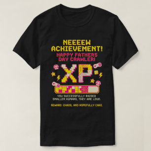 Gamer Dad Achievement XP Bar Funny Father's Day T-Shirt