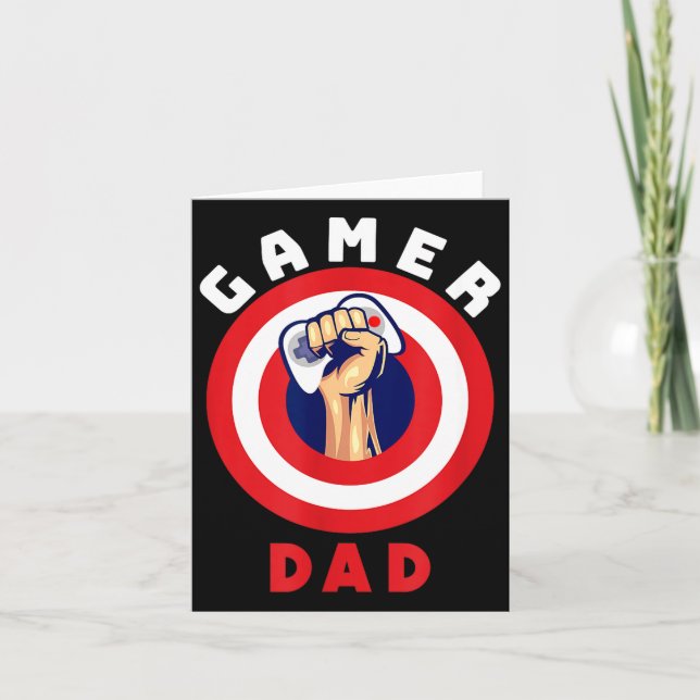 Gamer Dad Funny Gaming Quotes Cool Fathers Gift  Card (Front)