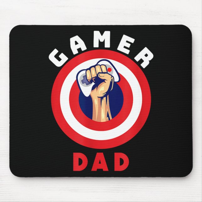 Gamer Dad Funny Gaming Quotes Cool Fathers Gift  Mouse Pad (Front)