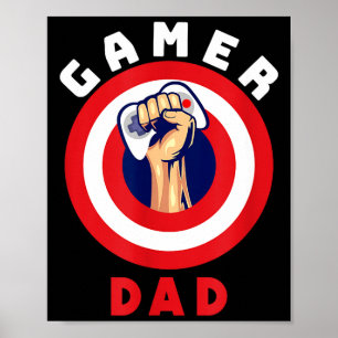 Gamer Dad Funny Gaming Quotes Cool Fathers Gift  Poster