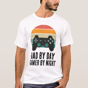 Gamer Dad Retro Sunset Fathers day Funny Gaming T-Shirt