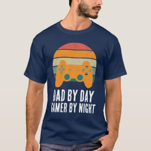 Gamer Dad Retro Sunset Fathers day Funny Gaming T-Shirt