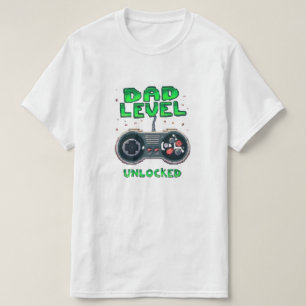 Gamer Dad T-Shirt - Level Unlocked Fatherhood Tee 