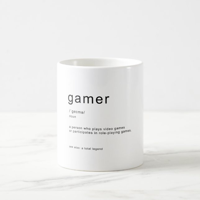 Gamer definition coffee mug (Center)