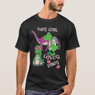 Gamer Dinosaurs Cute Design This Girl Loves Dinos T-Shirt