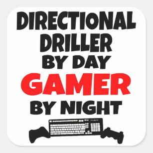 Gamer Directional Driller Square Sticker
