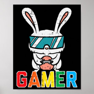 Gamer Easter Bunny Cute Video Game Gaming Boys Kid Poster
