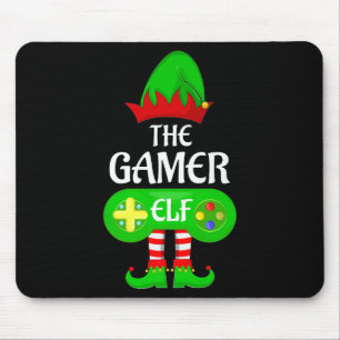 Gamer Elf Christmas Family Video Gaming Elf Squad  Mouse Pad