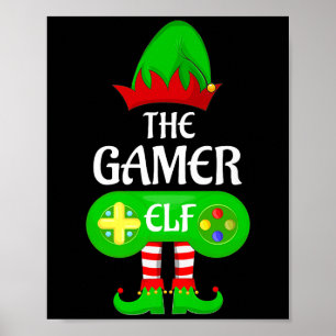 Gamer Elf Christmas Family Video Gaming Elf Squad Poster