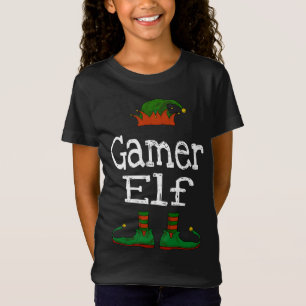 Gamer Elf Christmas Gaming Boys Girls Kids Teens T-Shirt