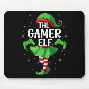 Gamer Elf Christmas Girls Women Elf Squad Xmas Fam Mouse Pad