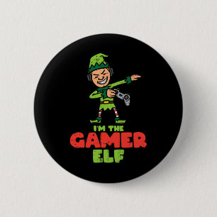 Gamer Elf Dab Xmas Christmas Family Boys Kids Men 6 Cm Round Badge