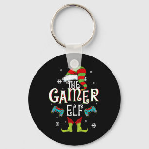 Gamer Elf Family Matching Christmas Group Fun Gift Key Ring