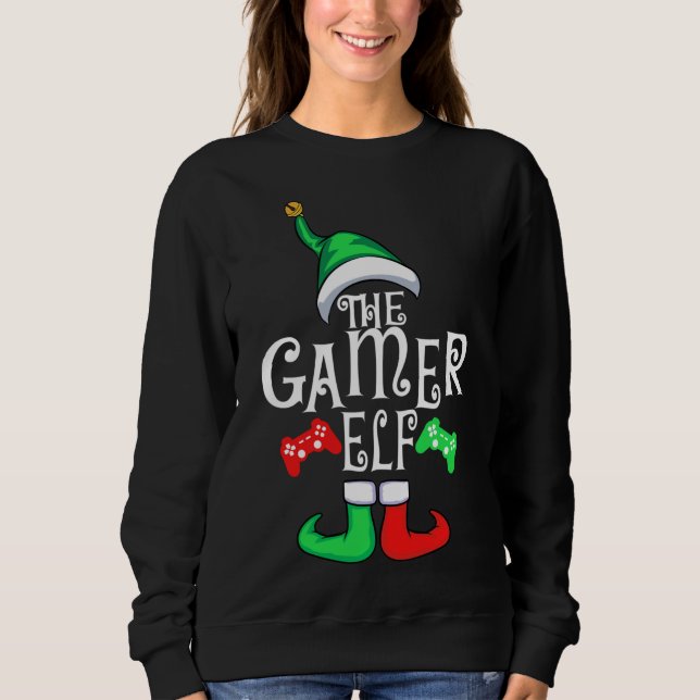 Gamer ELF Family Matching Christmas Xmas Gaming Gi Sweatshirt (Front)