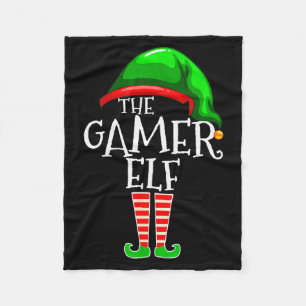 Gamer Elf Family Matching Group Christmas Video Ga Fleece Blanket