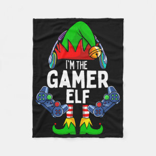Gamer Elf Matching Family Christmas  Fleece Blanket