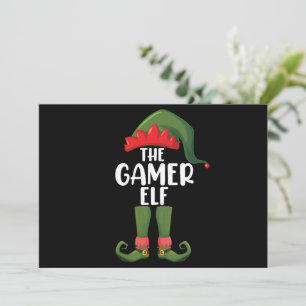 Gamer Elf Matching Family Christmas Gamer Invitation