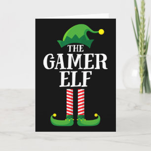 Gamer Elf Matching Family Group Christmas Party Py Card