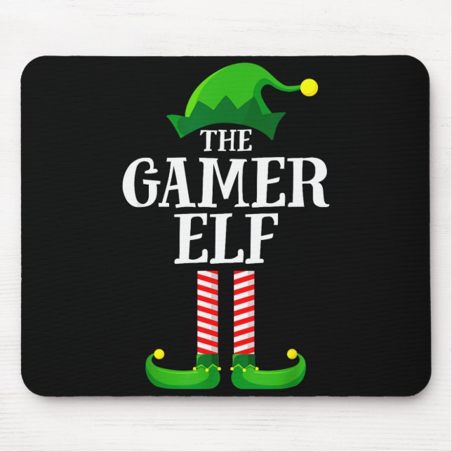Gamer Elf Matching Family Group Christmas Party Py Mouse Pad (Front)