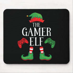 Gamer Elf Matching Group Xmas Gaming Funny Family  Mouse Pad