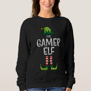 Gamer Elf Xmas Christmas Family Boys Men Kids Girl Sweatshirt