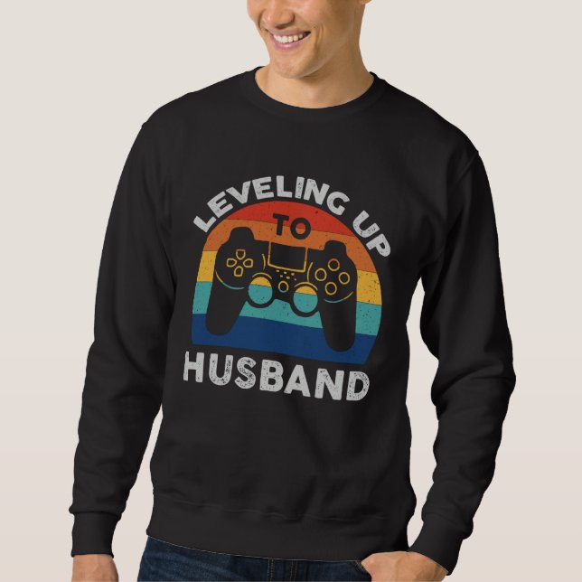 Gamer Engagement  Leveling Up To Husband Vintage Sweatshirt (Front)