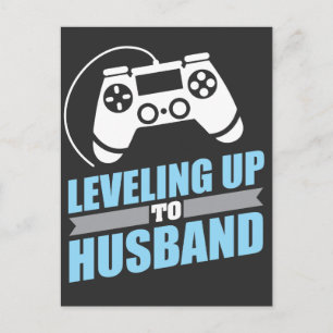 Gamer Engagement Levelling Up To Husband Postcard