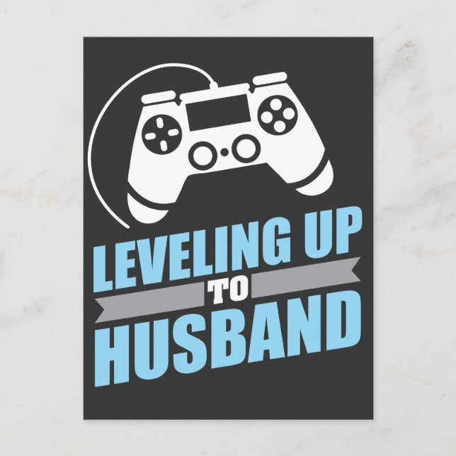 Gamer Engagement Levelling Up To Husband Postcard (Front)