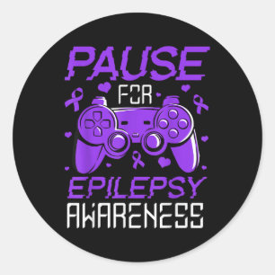 Gamer Epilepsy Awareness For Kids Boys Girls Video Classic Round Sticker