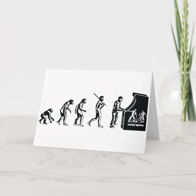 Gamer Evolution - Game Video Games Arcade Geek Card (Front)