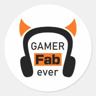 gamer fab-ever classic round sticker