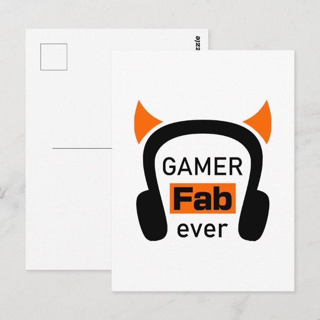 gamer fab-ever postcard (Front/Back)
