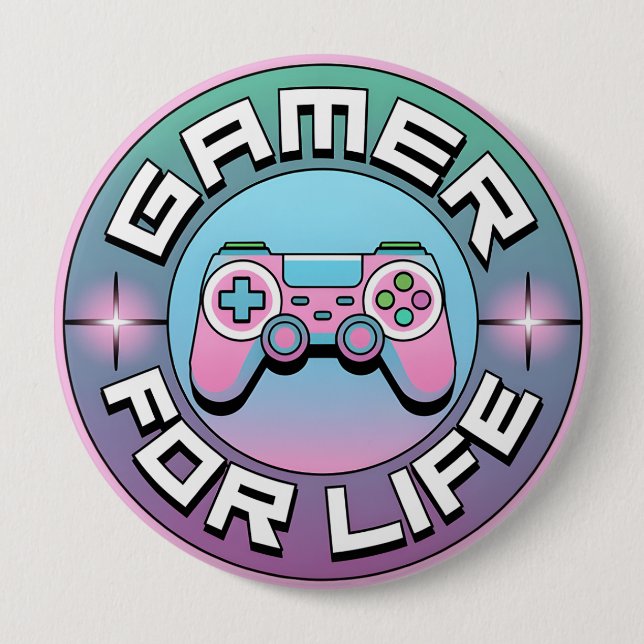 Gamer for Life 10 Cm Round Badge (Front)