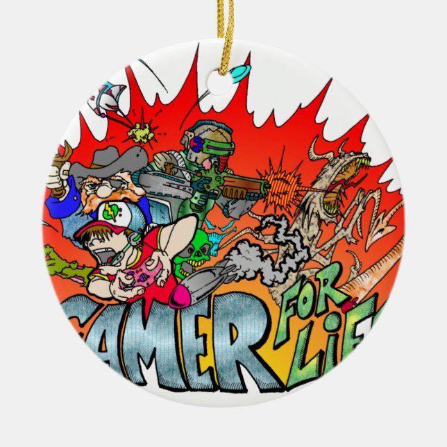 Gamer for Life Ceramic Tree Decoration (Front)