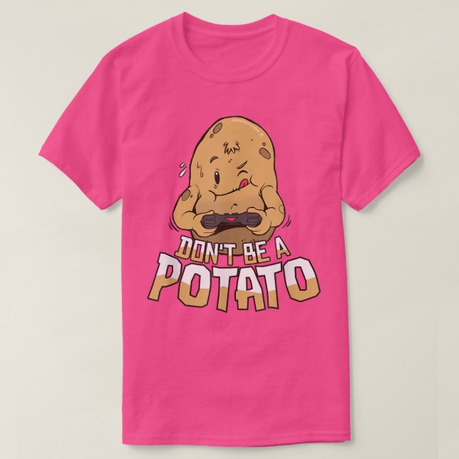 Gamer Funny Cute Potato Video Games T-Shirt (Design Front)