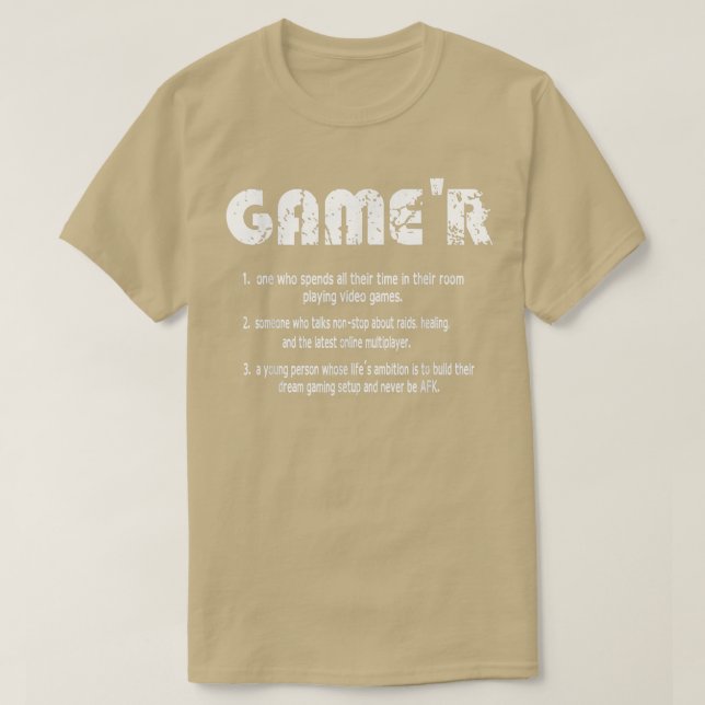 Game'r Funny Gamer Definition Video Games Gaming T T-Shirt (Design Front)