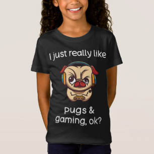 Gamer Funny Pug Lover Video Games Dog Pug Gaming T-Shirt