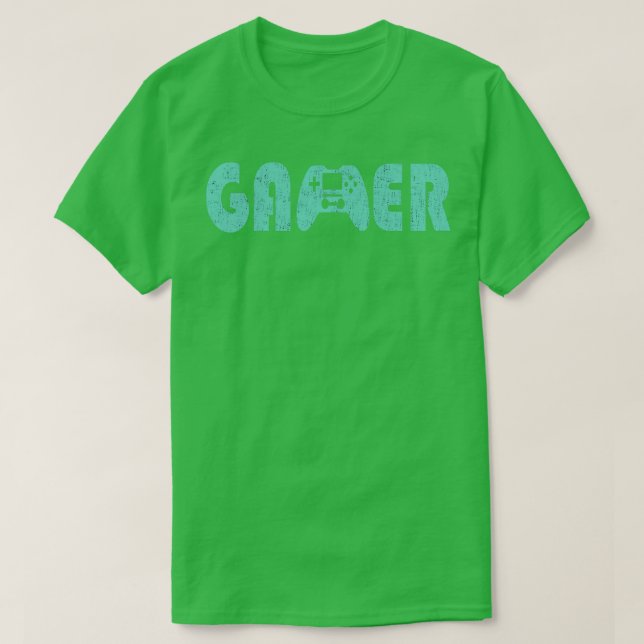 Gamer Gamepad Green T-Shirt (Design Front)