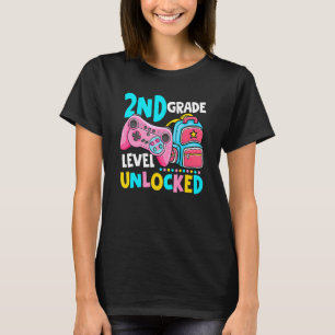 Gamer Gaming 2nd Grade Level Unlocked Back To Scho T-Shirt