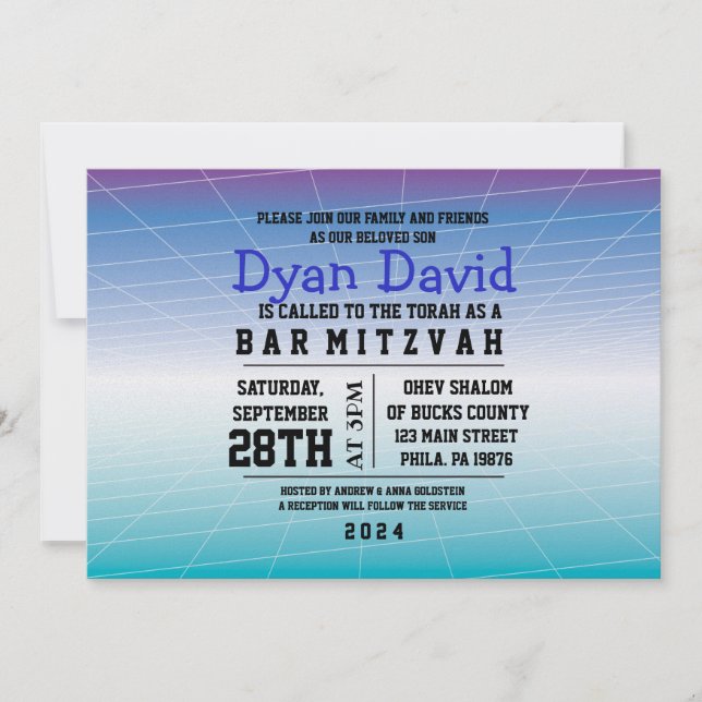 GAMER GAMING DIGITAL Bar Mitzvah Invitation (Front)