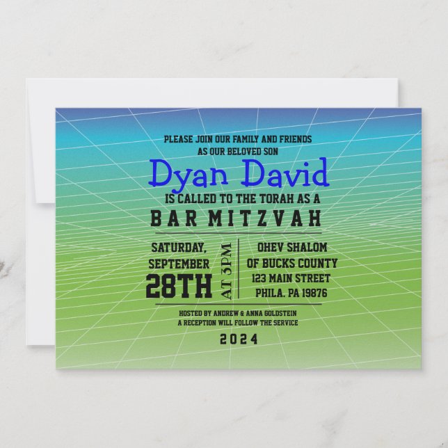 GAMER GAMING DIGITAL Bar Mitzvah Invitation (Front)